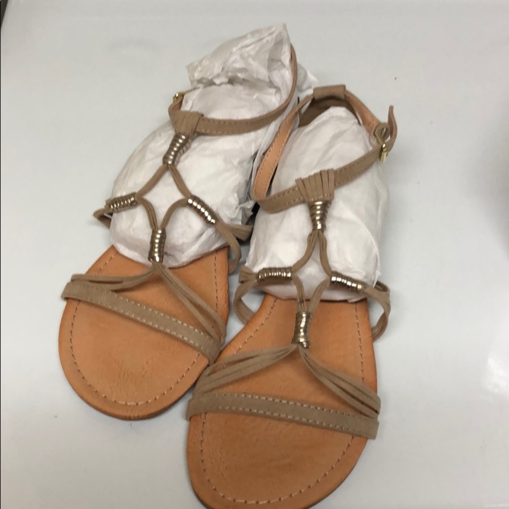 Tan flat sandals